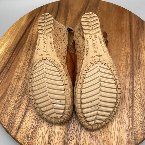 Crocs A Leigh Sandals Women Size 9 Brown Comfort Casual Walking Flip Flops - Picture 7 of 7